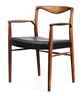 Kai Lyngfeldt-Larsen, Palisander chair with black leather upholstery