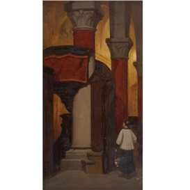 Elihu Vedder, Interior - Church, San Gimignano