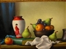 Christopher Cawthorn, 2 works: Still Life with Apples, Pears and Grapes