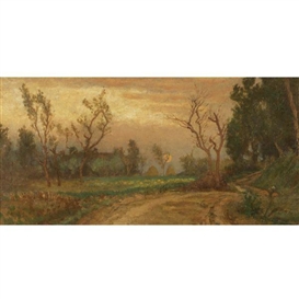 Elihu Vedder, Near Villa Ansidei Perugia, Sunset