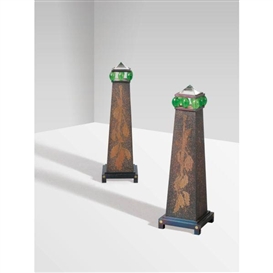 Andre Dubreuil, 2 works: Paire de lampes obélisques