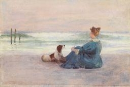 Thomas Anshutz, MRS. ANSHUTZ AND DOG AT HOLLY BEACH