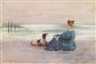 Thomas Anshutz, MRS. ANSHUTZ AND DOG AT HOLLY BEACH
