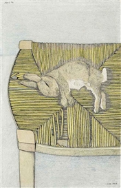 Lucian Freud, Rabbit on a Chair