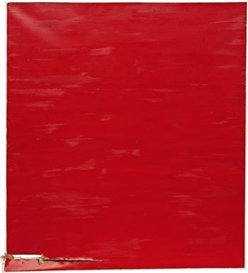 Angela de la Cruz, Dislocated Painting (red)