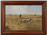 William Hermann Schmedtgen, Pointer and Hunter in a Hayfield