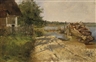 August Fink, Farmer’s Cottage on the Riverbank