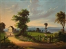 John Kane, Children Playing on a Gate in a Country Landscape