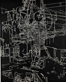 Michael Landy, H.2.N.Y. Whir, toot, puff, saw, clank, smoke, smash and vibrate