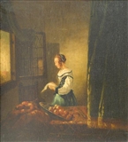 Jeune fille lisant à la fenêtre