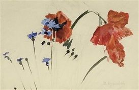 Stanislaw Wyspianski, Poppies and cornflowers