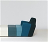 Pierre Charpin, Custom “Slice” modular armchair and two ottomans