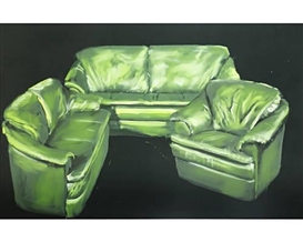 Dirk Skreber, Untitled (green sofa)