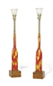Fratelli Toso Vetreria, PAIR OF NEROX TABLE LAMPS