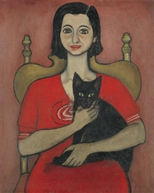 Alice Neel, Untitled (Woman with Cat)