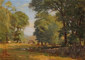 Leonard Brooks, CATTLE GRAZING BENEATH THE TREES