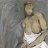 Alfons Walde, Standing female nude with black stockings and a white shirt