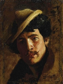 Giovanni Segantini, Bildnis eines Mannes (Selbstbildnis?)