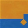 Camille Graeser, Farbstudie zu Seriegraphie Orange/Blau 2:1