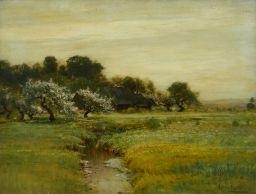 Arthur Parton, CHERRY BLOSSOM BY A RIVER