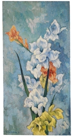 Heinrich Nauen, Weiße und gelbe Gladiolen