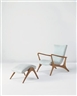 Vladimir Kagan, "Contour" lounge chair and ottoman