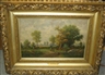 H. Rhode, Landscape with two figures, cows and water