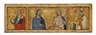 Bernardo Daddi, Saints Lucy and Catherine of Alexandria; Saint John the Evangelist; and Saint Nicholas of Bari (?): Predella panels from the S. Giorgio a Ruballa altarpiece