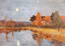Isaac Levitan, Twilight over a forest and a lake