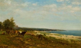 James McDougal Hart, Cattle Along the Waterside