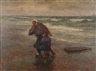 Edgard Farasyn, Fisherman's wife with boy at the beach