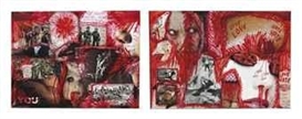 Thomas Hirschhorn, 2 works: Red Serie (Love Hate)