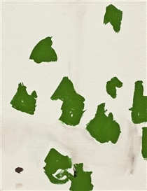 Richard Aldrich, Untitled (Green Marks and Black Lines)