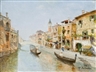 R. Valentini, Venetian Canal Scene
