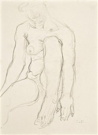 Charles Despiau, 2 works: Nu Au Genou Plie; Nu Etendu