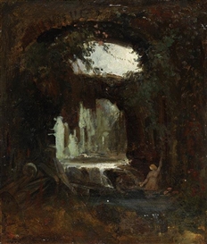 Carl Spitzweg, Grotte mit badenden Nymphen