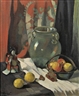 Maurice Compris, Still Life with Fruit, Jar, and Figurine