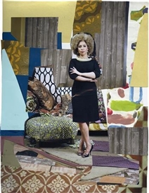 Mickalene Thomas, High Priestess in Black Dress