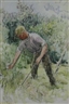 Will Evans, a young man gardening