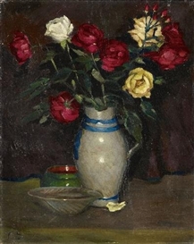 Kurt Schwitters, OHNE TITEL - ROSENSTILLEBEN MIT ZWEI SCHALEN (UNTITLED - STILL-LIFE WITH ROSES AND TWO BOWLS)