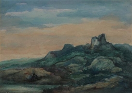 Eugene Higgins, FISHERMAN ON ROCKY SHORE