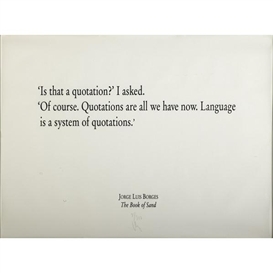 Joseph Kosuth, Jorge Luis Borges, The Book of Sand