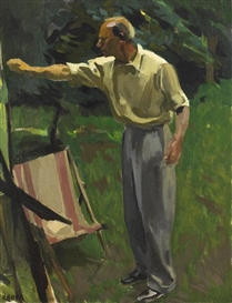 William John Leech, PAINTING IN A GARDEN