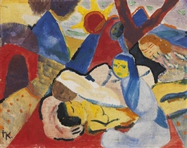 Ida Kerkovius, Komposition mit 5 Figuren und Sonne