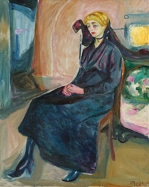 Edvard Munch, SITTENDE UNG KVINNE(SEATED YOUNG WOMAN)