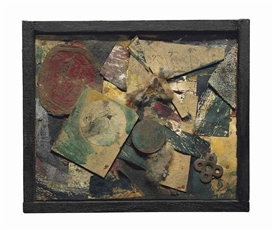 Kurt Schwitters, Merzbild 9A Bild mit Damestein (L Merzbild L5)