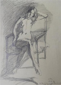 Georg Eisler, Seated female nude