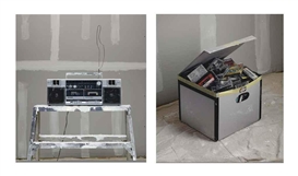 Rodney Graham, Studies for "Smoke Break 2 (Plasterer)": Boombox and Box of Tapes