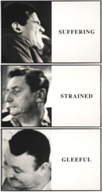 John Baldessari, PRIMA FACIE: SUFFERING/ STRAINED/ GLEEFUL: 3 WORKS