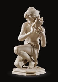 Jean-Baptiste Carpeaux, Jeune pêcheur à la coquille (Fisherboy Listening to a Shell)